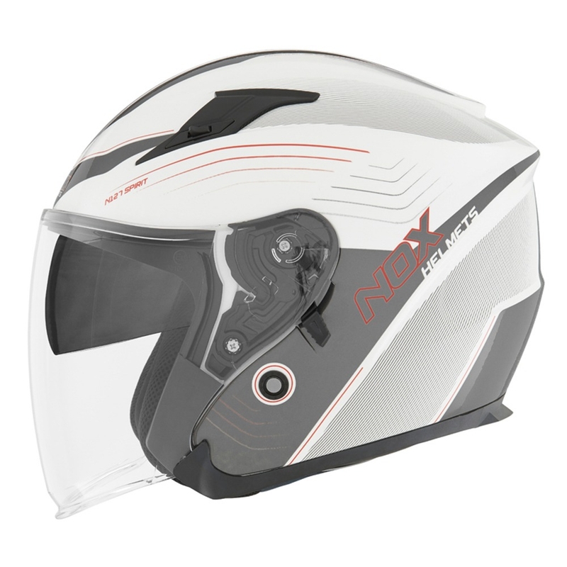 Kask motocyklowy otwarty NOX N128 Spirit white-red