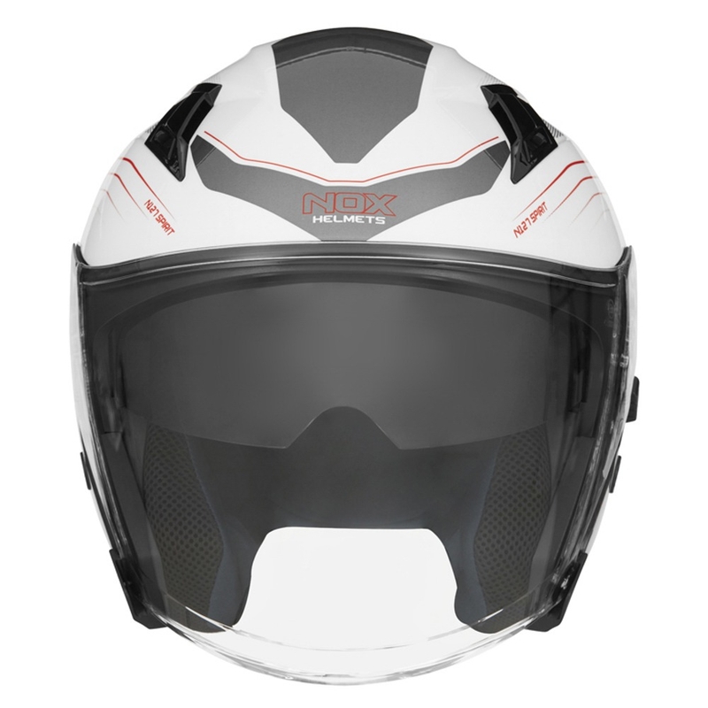 Kask motocyklowy otwarty NOX N128 Spirit white-red