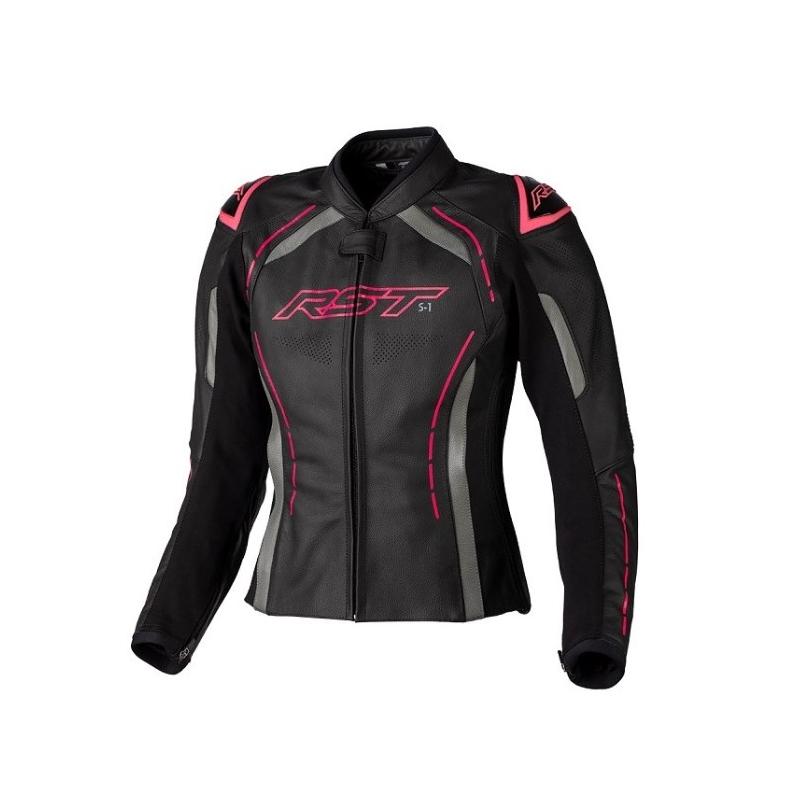 Damska skórzana kurtka motocyklowa RST S1 CE black-grey-pink wyprzedaż