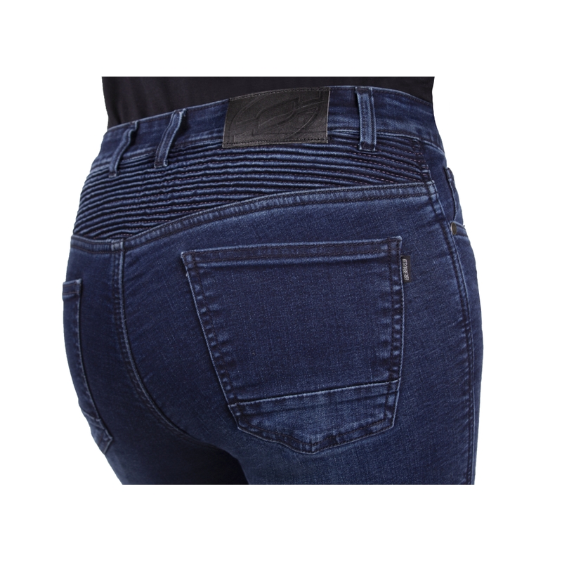 Damskie jeansy motocyklowe Ozone Agness II niebieskie