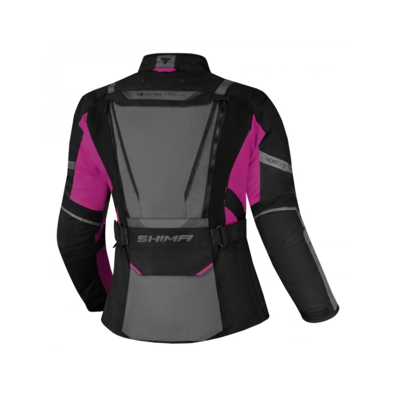Damska kurtka motocyklowa Shima Hero 2.0 Black-Grey-Pink