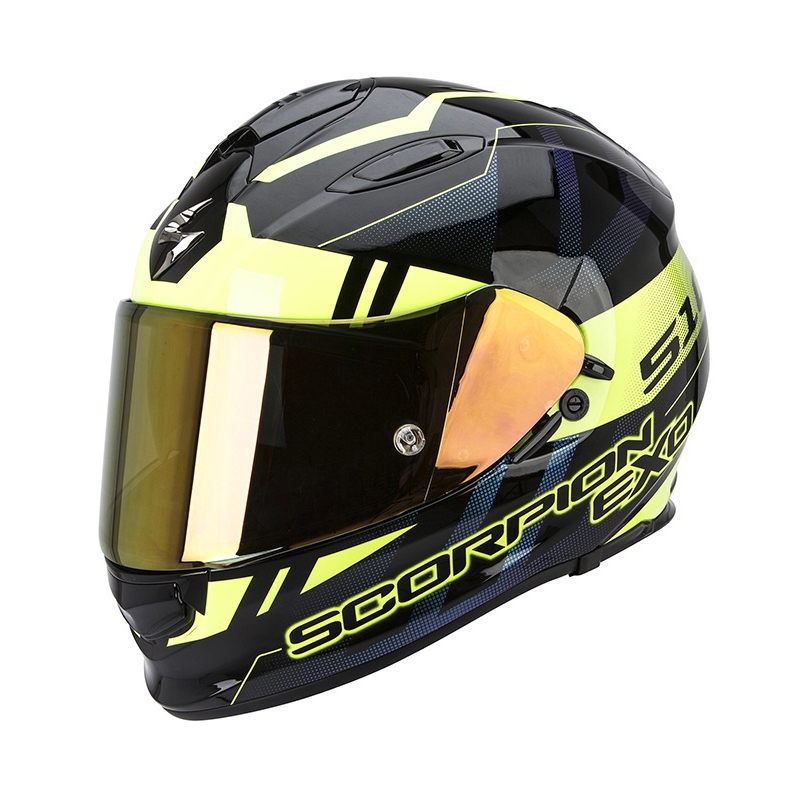 Moto integralny kask Scorpion EXO-510 Stage czarno-żółty wyprzedaż