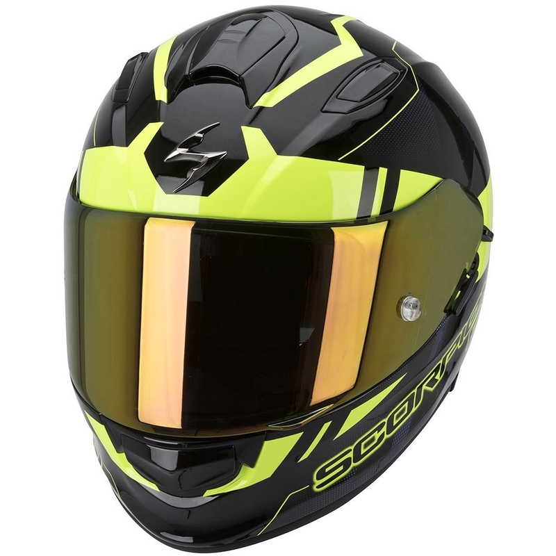 Moto integralny kask Scorpion EXO-510 Stage czarno-żółty wyprzedaż