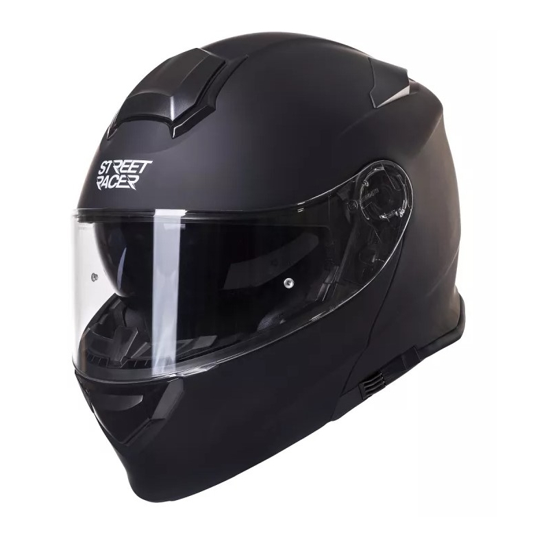 Szczękowy kask motocyklowy Street Racer SR V1 czarny matowy