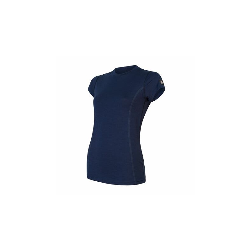 T-shirt damski Sensor Merino Active granatowy - krótki rękaw wyprzedaż