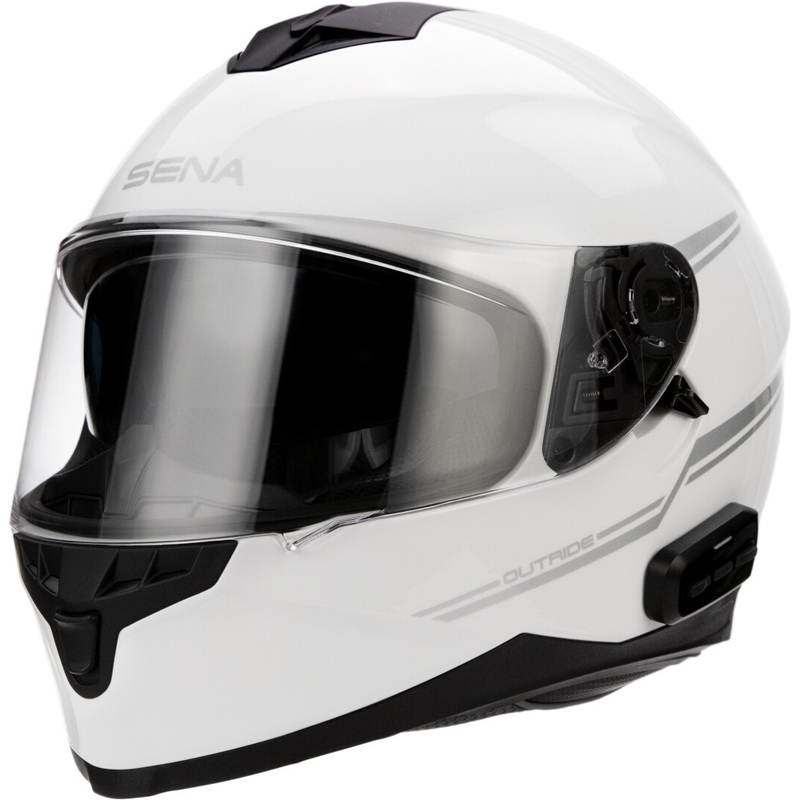 Kask motocyklowy z zestawem słuchawkowym SENA Outride błyszczący biały