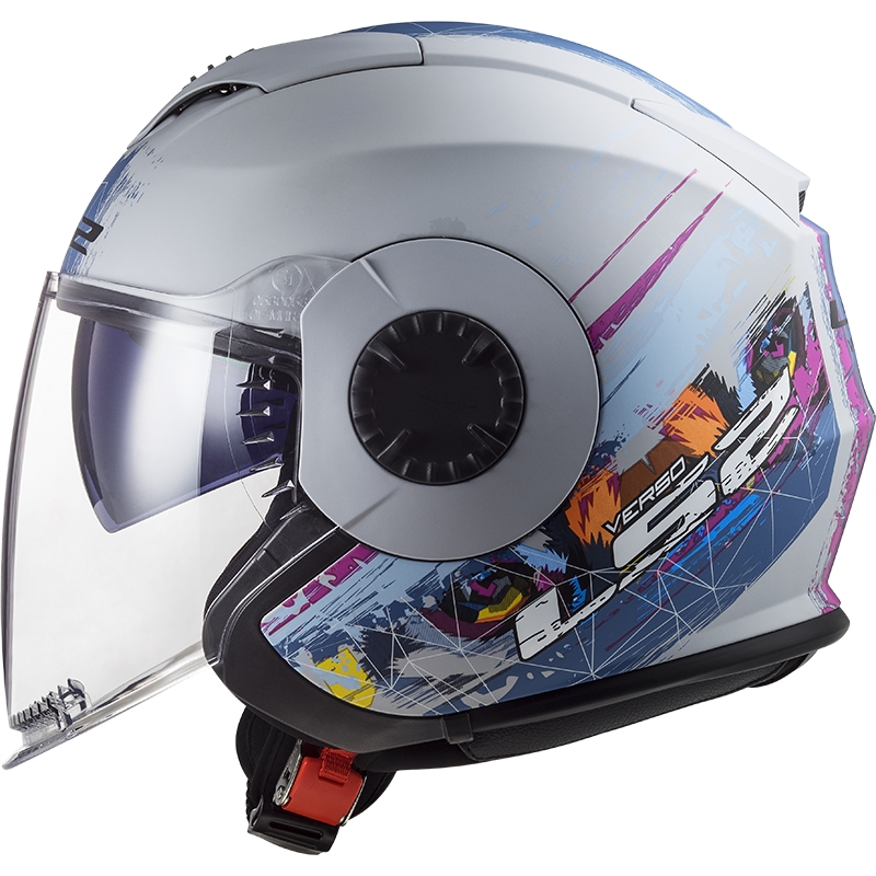 Kask motocyklowy otwarty LS2 OF570 Verso Spring silver blue