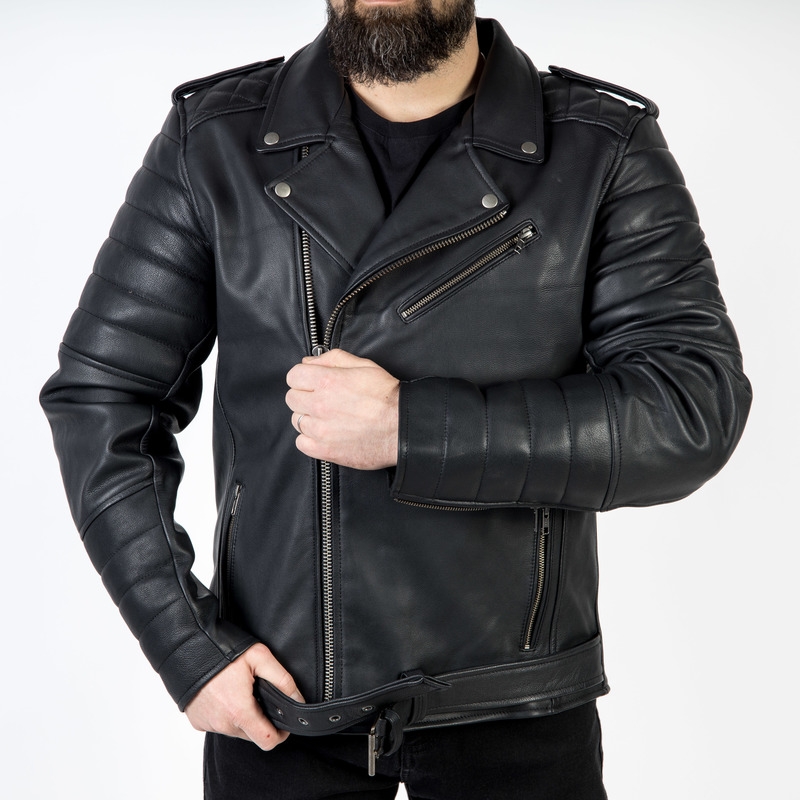 Ozone Ramones Modern Black Motorcycle Jacket wyprzedaż