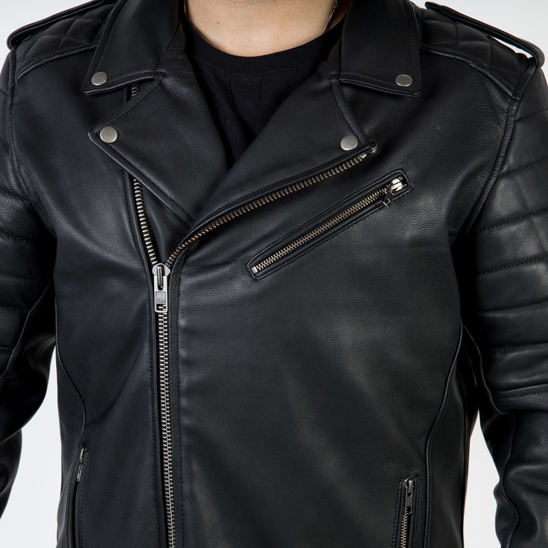 Ozone Ramones Modern Black Motorcycle Jacket wyprzedaż