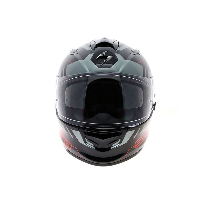 Integralny kask Scorpion EXO-510 Stage czarno-srebrno-czerwony wyprzedaż