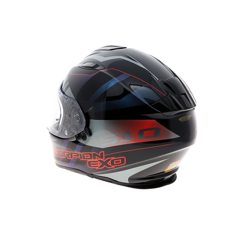 Integralny kask Scorpion EXO-510 Stage czarno-srebrno-czerwony wyprzedaż