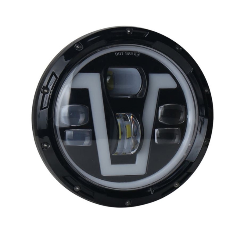 Headlight CUSTOMACCES VICTORY with support black