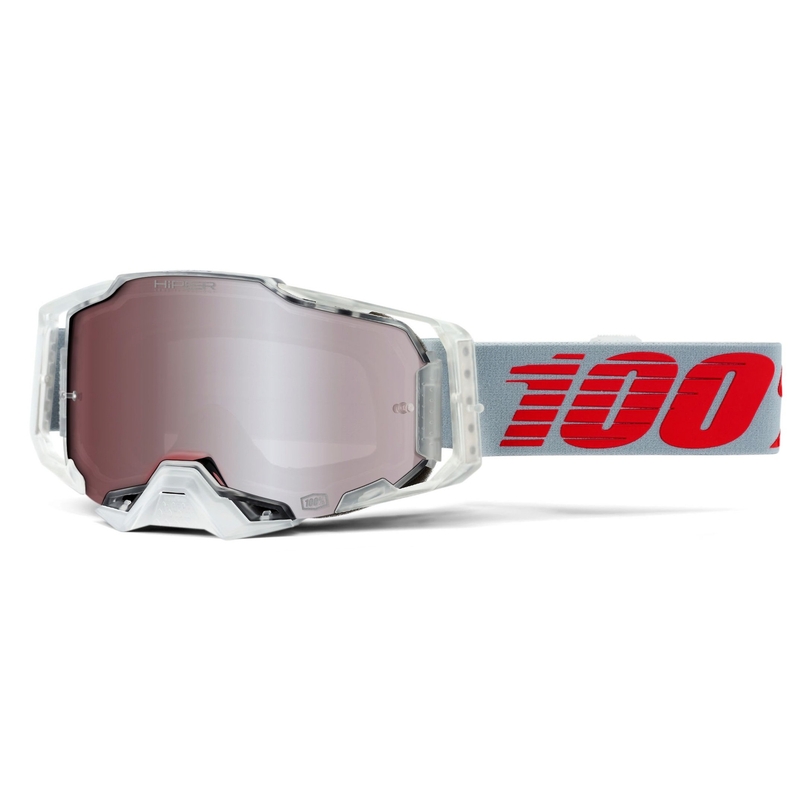 Gogle motocrossowe 100% ARMEGA X-Ray-Hiper srebrna plexi