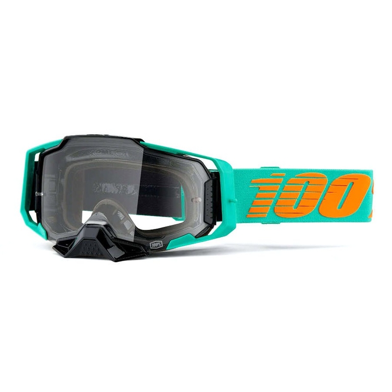 Gogle motocrossowe 100% ARMEGA Clark turquoise (clear plexi)
