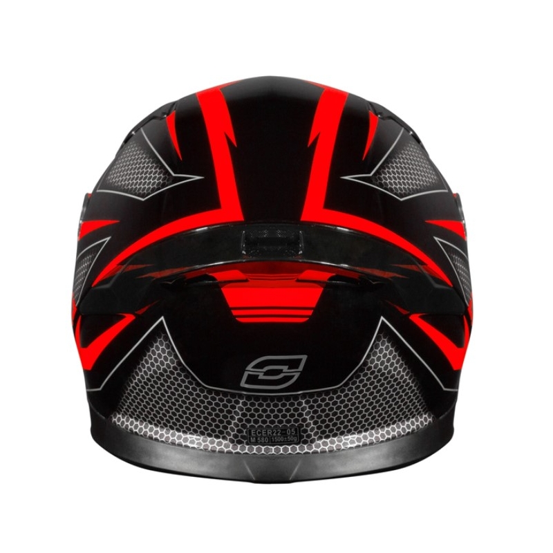 Integralny kask motocyklowy Ozone Arrow czarno-szaro-fluo czerwony