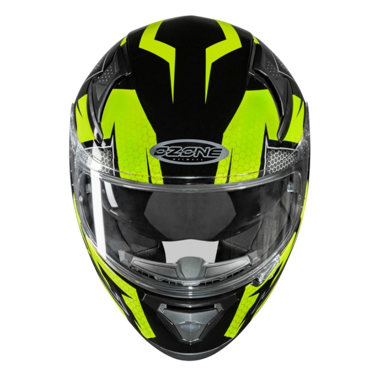 Integralny kask motocyklowy Ozone Arrow czarno-szaro-fluo żółty