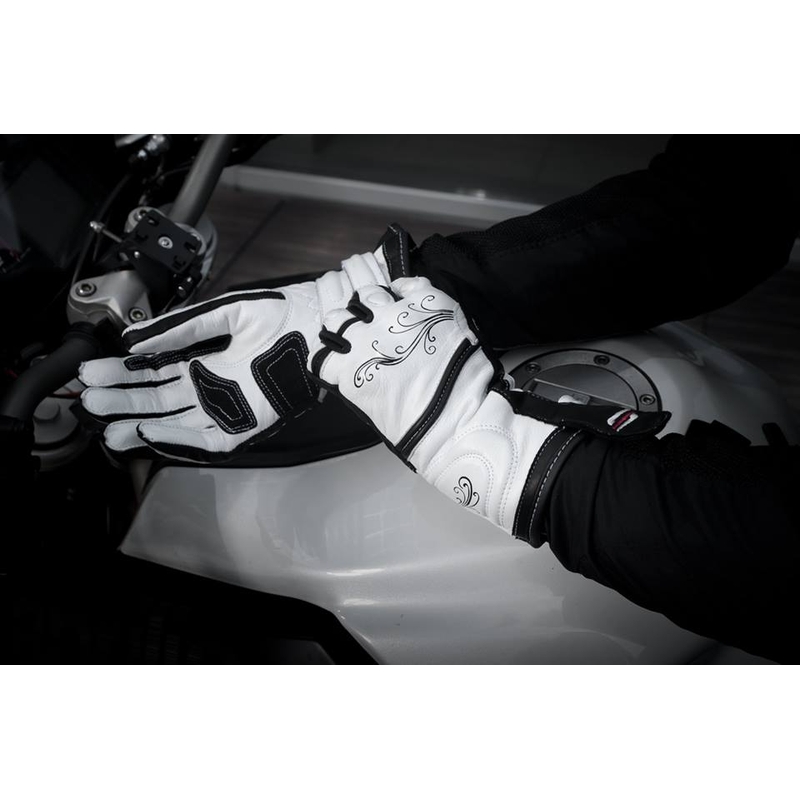 Damskie rękawice motocyklowe Shima Modena białe