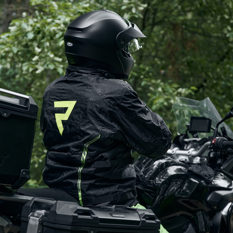 Kurtka przeciwdeszczowa Rebelhorn Patrol czarno - fluo żółta