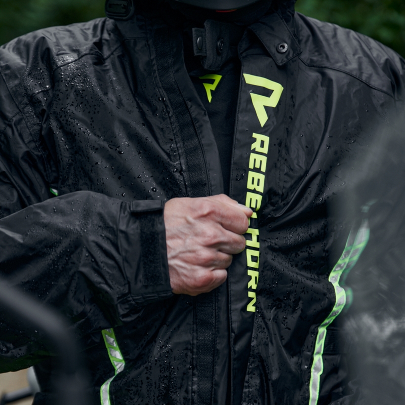 Kurtka przeciwdeszczowa Rebelhorn Patrol czarno - fluo żółta
