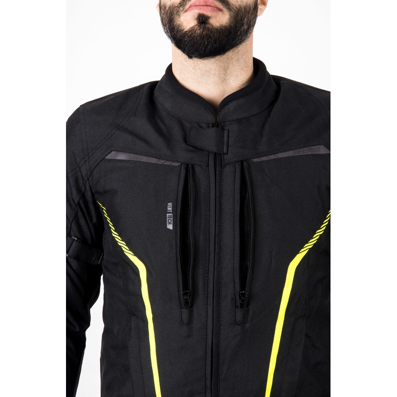 Kurtka motocyklowa Ozone Delta IV czarno-fluo-żółta