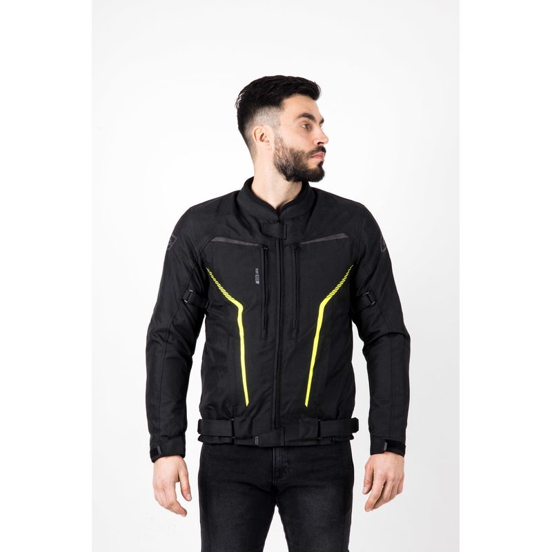 Kurtka motocyklowa Ozone Delta IV czarno-fluo-żółta