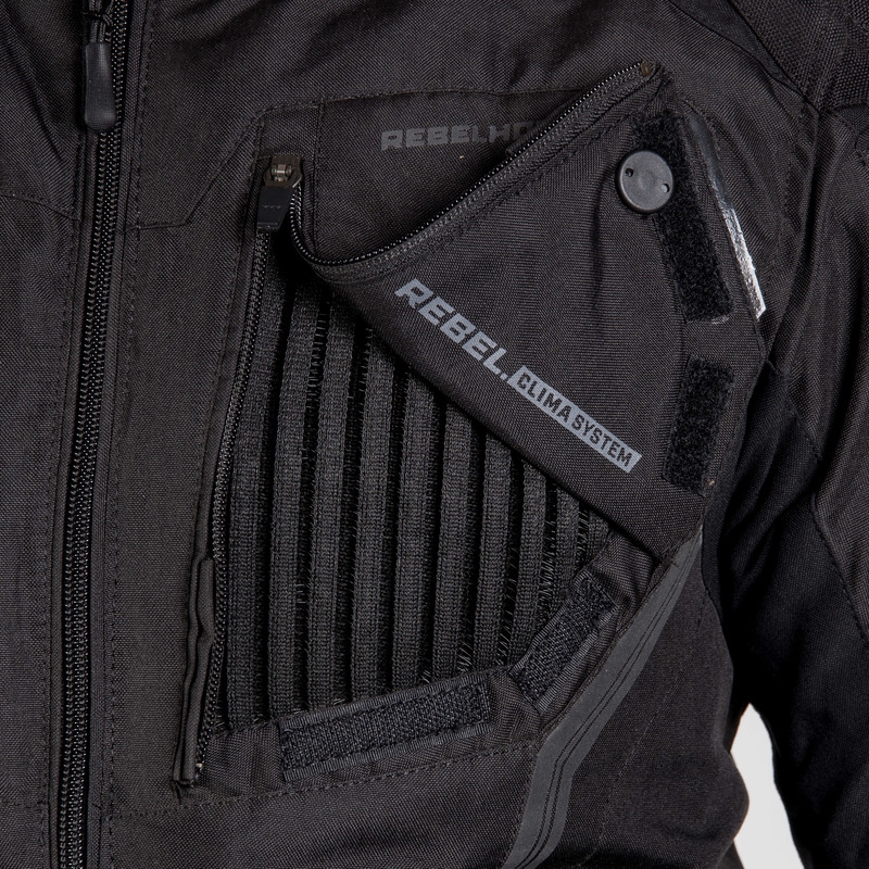 Kurtka motocyklowa Rebelhorn Borg czarna wyprzedaż