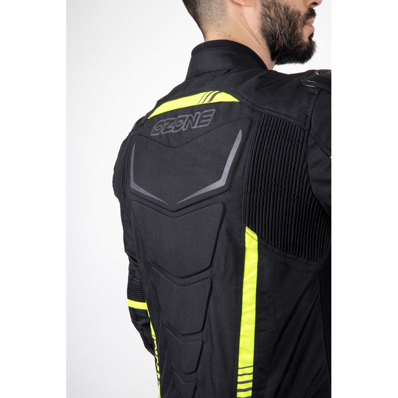 Kurtka motocyklowa Ozone Pulse czarno-fluo żółta