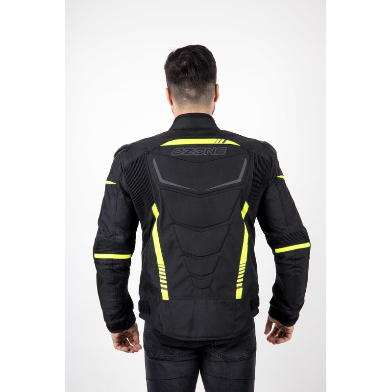 Kurtka motocyklowa Ozone Pulse czarno-fluo żółta