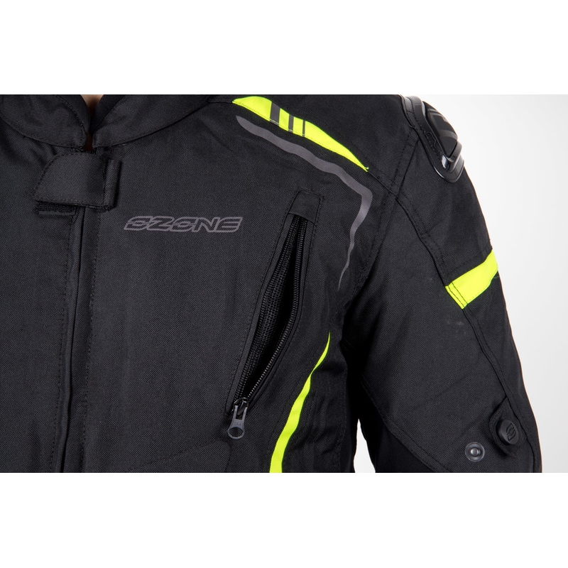 Kurtka motocyklowa Ozone Pulse czarno-fluo żółta