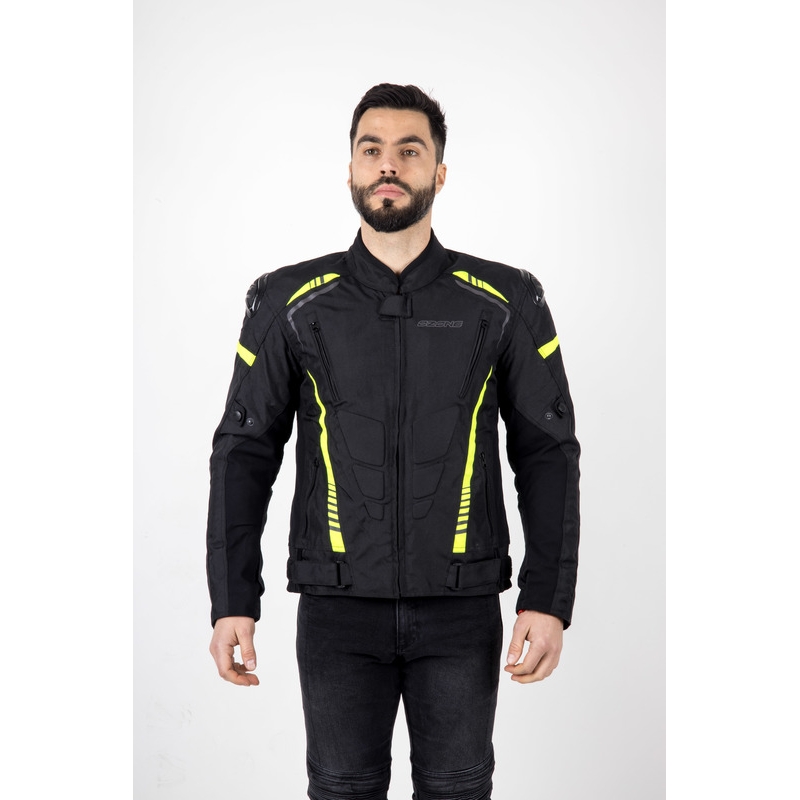 Kurtka motocyklowa Ozone Pulse czarno-fluo żółta