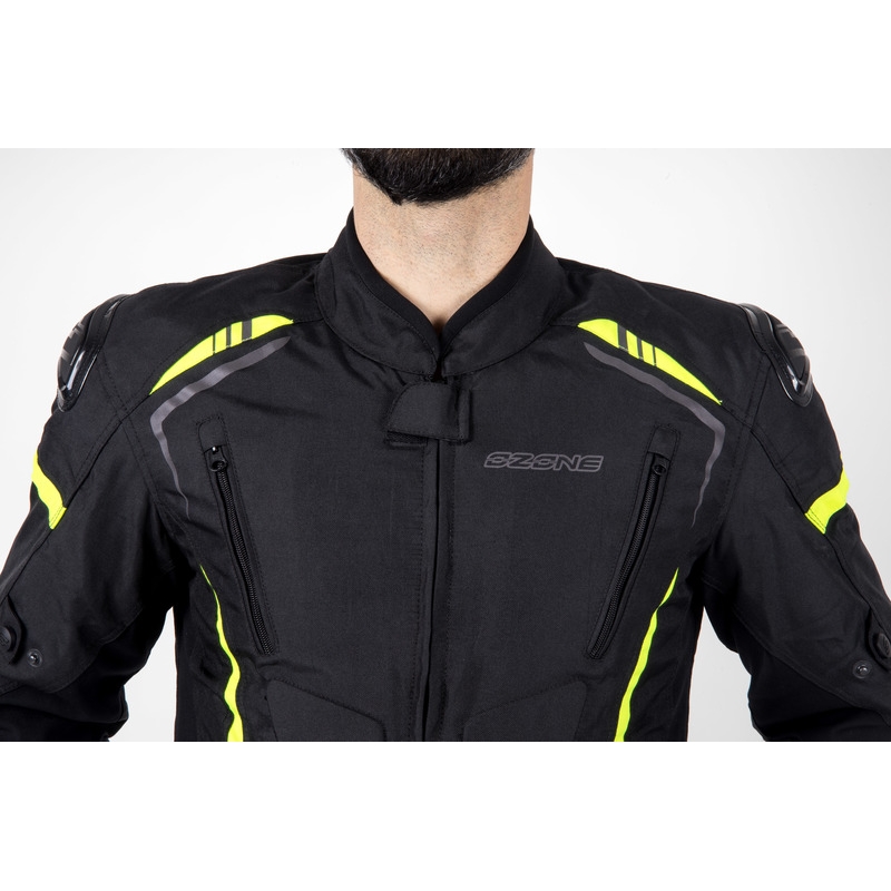 Kurtka motocyklowa Ozone Pulse czarno-fluo żółta