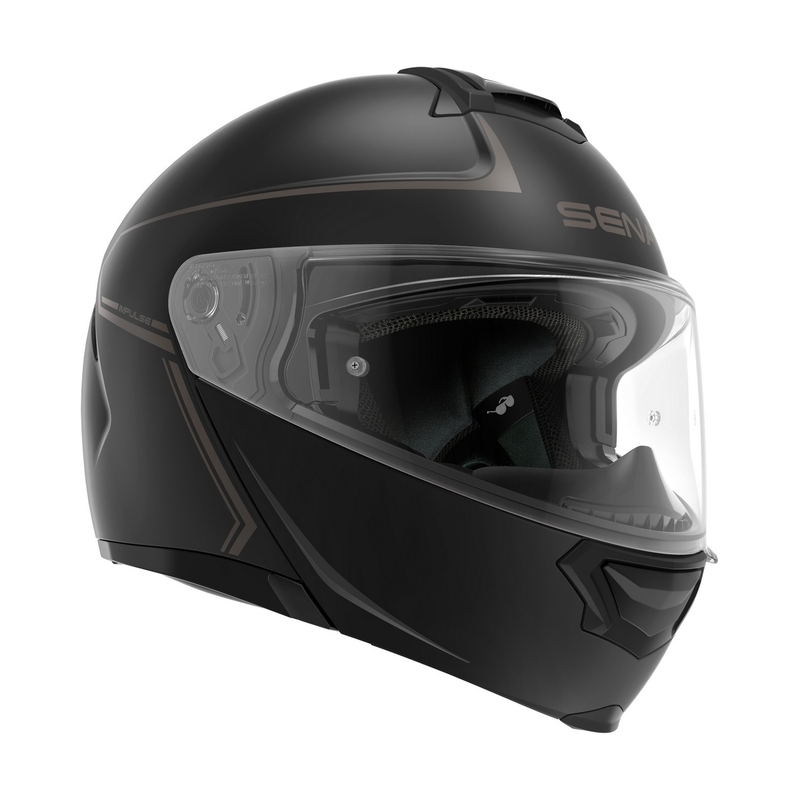 Kask motocyklowy z siatkowym zestawem słuchawkowym SENA Impulse czarny matowy