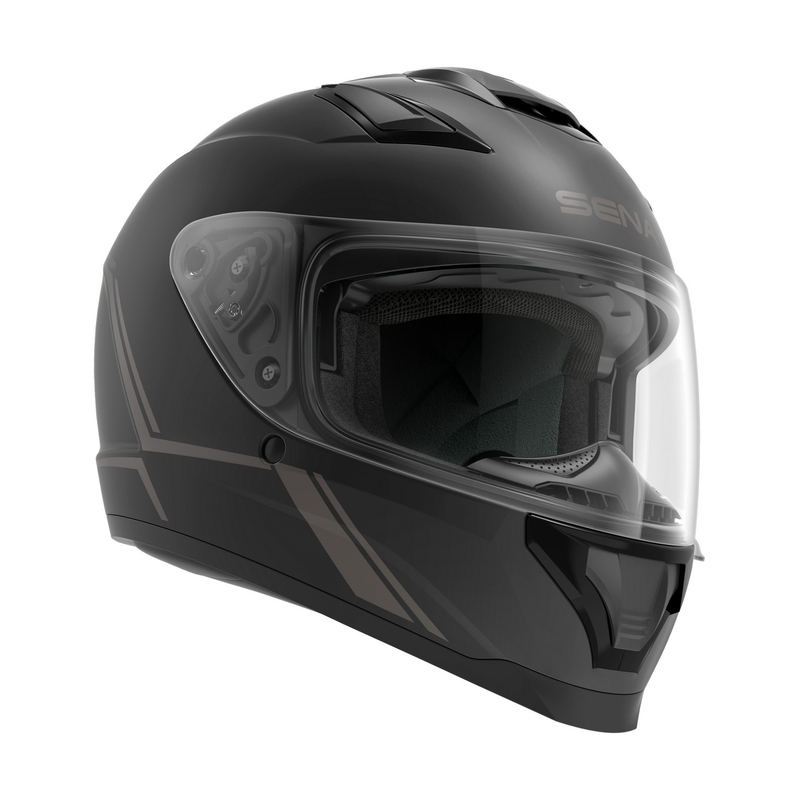 Integralny kask motocyklowy z siatkowym zestawem słuchawkowym SENA Stryker Black Matte