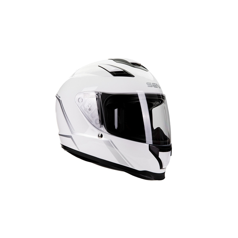 Kask motocyklowy integralny z siateczką SENA Stryker, błyszczący biały
