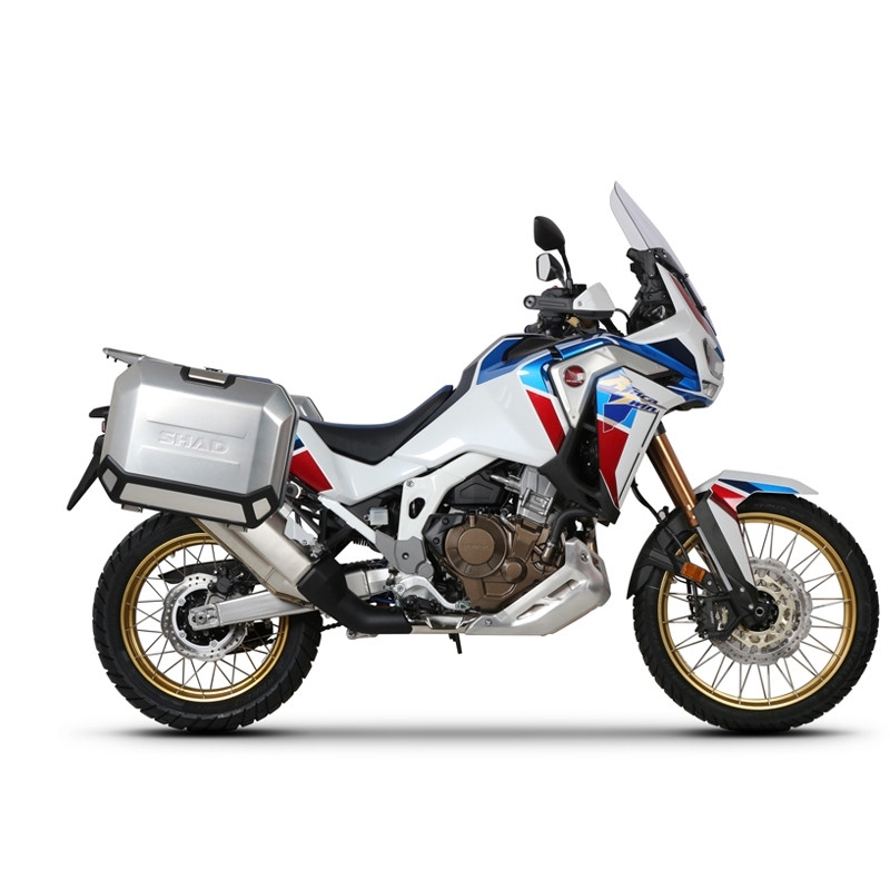 Complete set of 36L / 47L SHAD TERRA aluminum side cases, including mounting kit SHAD HONDA CRF 1100 Africa Twin