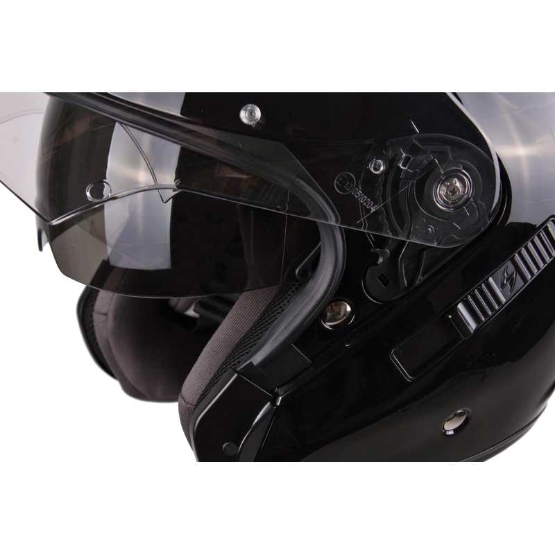 Otwarty kask motocyklowy Scorpion EXO-220 czarny połysk wyprzedaż