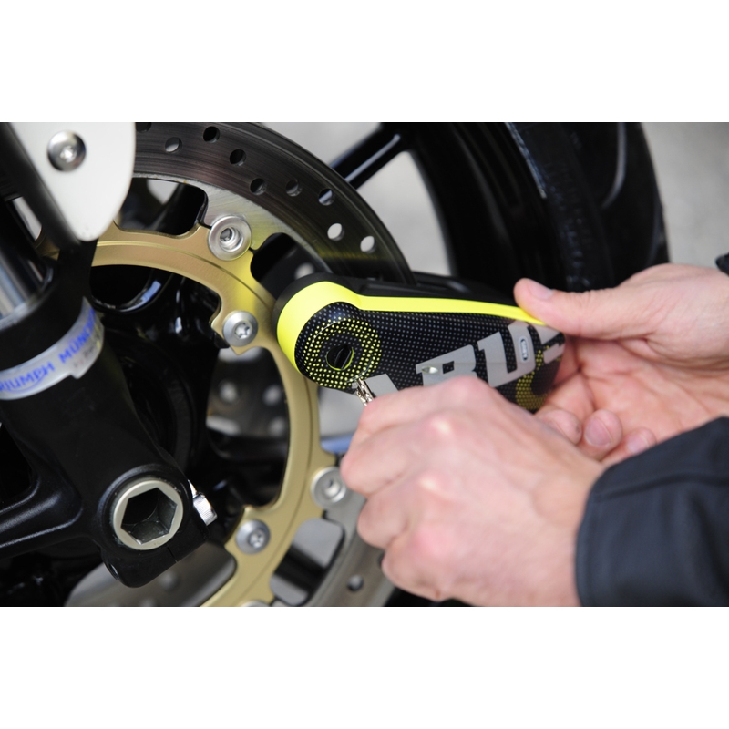 Moto zamek na tarczę hamulcową z alarmem Abus Detecto 7000 RS1 żółty