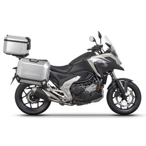 Complete set of aluminum cases SHAD TERRA, 37L topcase + 36L / 36L side cases, including mounting kit and plate SHAD HONDA NC 750 X 2021-