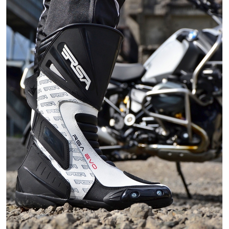 Buty na motocykl RSA Evo czarno-białe - II. jakość