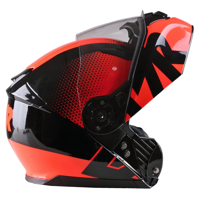 Szczękowy kask motocyklowy Lazer MH2 V'sible fluo czerwony wyprzedaż