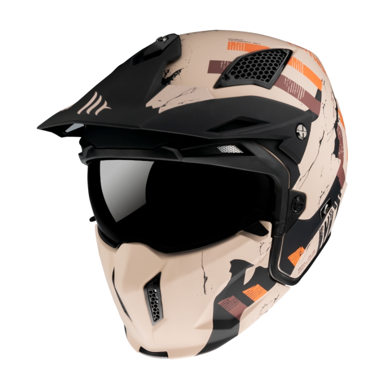 Kask motocyklowy MT Streetfighter Skull 2020 pomarańczowo-brązowy - II. jakość