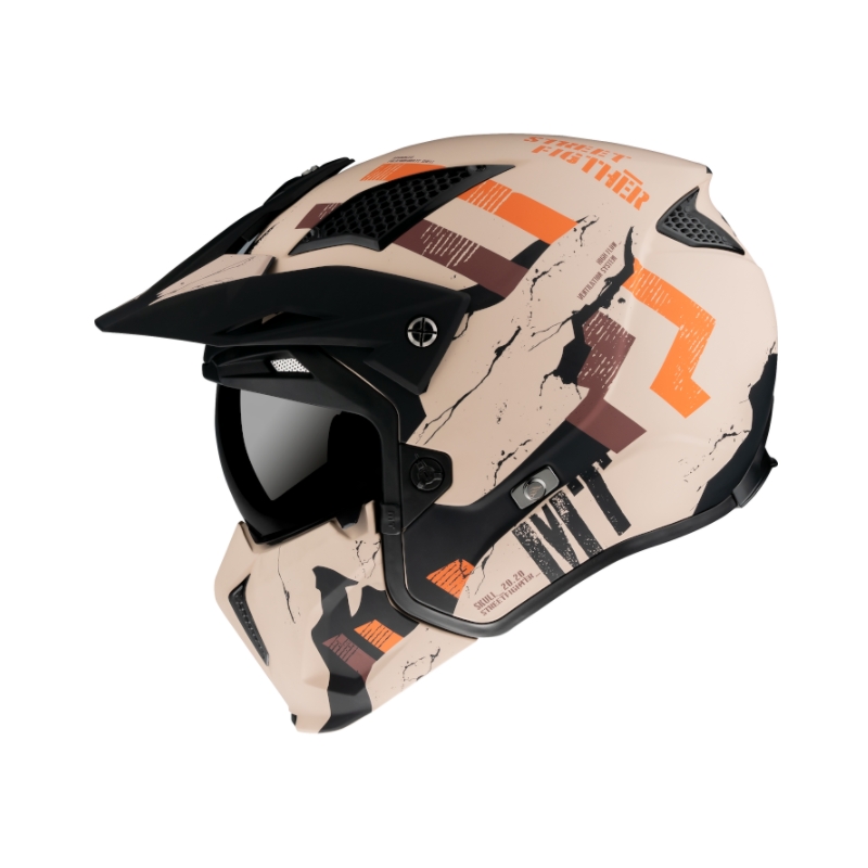 Kask motocyklowy MT Streetfighter Skull 2020 pomarańczowo-brązowy - II. jakość