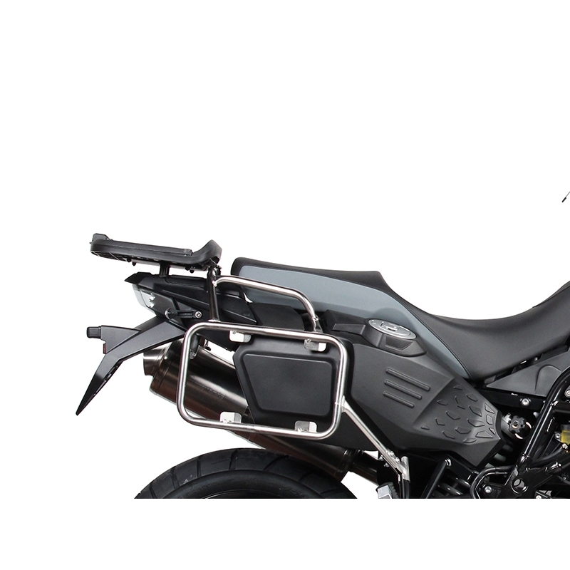 Complete set of black aluminum cases SHAD TERRA, 37L topcase + 36L / 47L side cases, including mounting kit and plate SHAD BMW F 650 GS/ F 700 GS/ F 800 GS