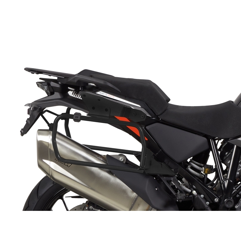 Complete set of black aluminum cases SHAD TERRA, 48L topcase + 36L side left case / 47L side right case, including mounting kit and plate SHAD KTM Super Adventure 1290 (R, S)