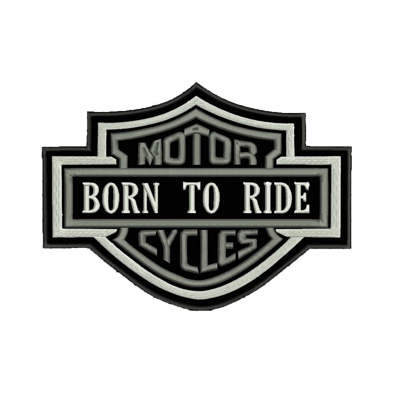 Naszywka Motor Cycles szara - wielka