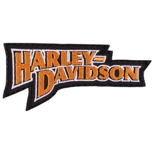 Naszywka Harley Davidson napis pomarańczowa