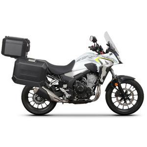 Complete set of aluminum cases SHAD TERRA BLACK, 37L topcase + 47L / 47L side cases, including mounting kit and plate SHAD HONDA CB 500 X