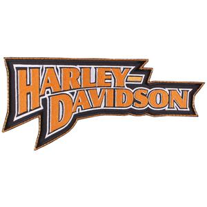 Naszywka Harley Davidson napis pomarańczowa - wielka