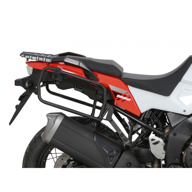 Complete set of aluminum cases SHAD TERRA BLACK, 48L topcase + 36L / 36L side cases, including mounting kit and plate SHAD SUZUKI DL 1000 V-Strom/ DL 1050 V-Strom