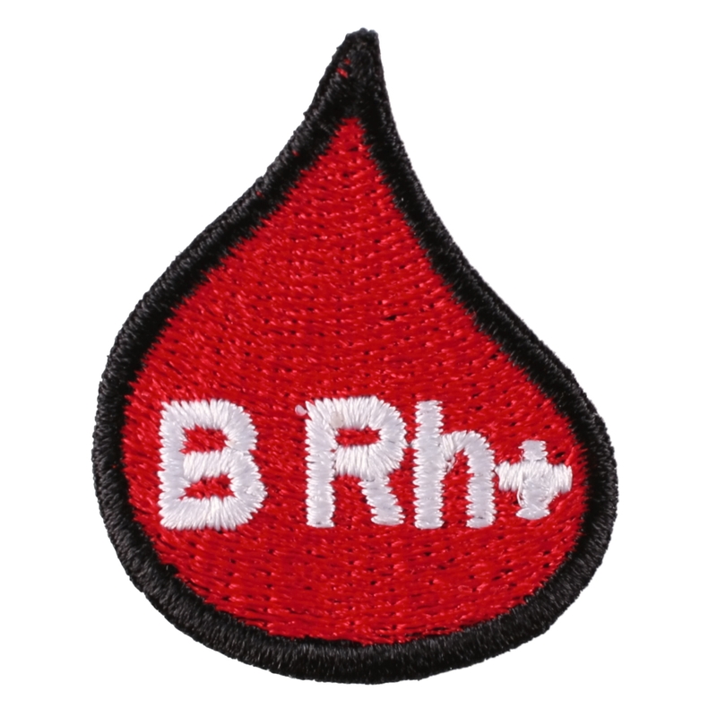Naszywka z grupą krwi kropla B Rh+